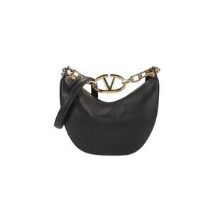 Valentino NWOT V-Logo Chain Leather Bag in Black